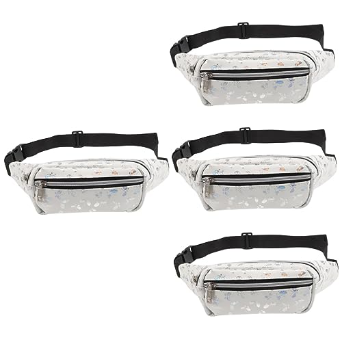 BESPORTBLE 4er-Packung Handy Aufbewahrungstasche Gürteltasche Für Damen Crossbody Laufzubehör Für Damen Lauftaschengürtel Für Damen Hüfttasche Für Gürtel Umhängetasche Weiß Sport Reisen Pu von BESPORTBLE