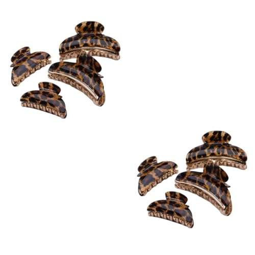 BESPORTBLE 4er Set Haarklammern Für Damen – Mittelgroße Acryl-Haarspangen Im Leoparden-Design Ideale Hai Für Stilvolle Looks 2x 9 Cm 2x 7 Cm – Perfekte Haar Accessoires Für von BESPORTBLE