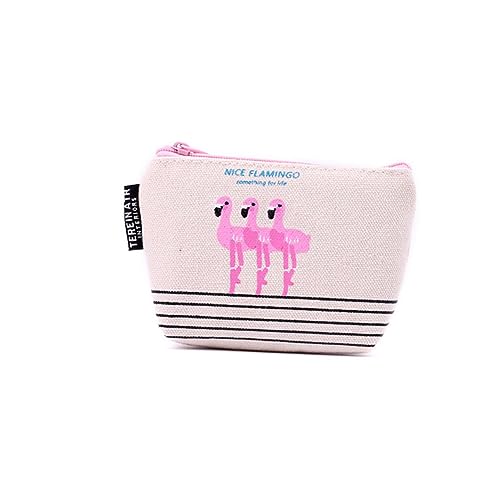 BESPORTBLE 4stücke Cartoon Flamingo Canvas Münzgeldbeutel Mit Reißverschluss Geldbeutel Münzbeutel Gemischter Stil von BESPORTBLE