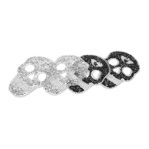 BESPORTBLE 4pcs Schädel Strasspatchpatch Applizes Kleidung Reparatur Dekoration Patch Schädel Form Nähen Patch Für DIY -beutel Hat Accessoires Dekoration von BESPORTBLE