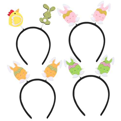 BESPORTBLE 4stücke Cartoon Muster Haarband Osterthema Haaraccessoire Eier Haarreifen Ostern Kopfschmuck Haarreifen Ornament von BESPORTBLE
