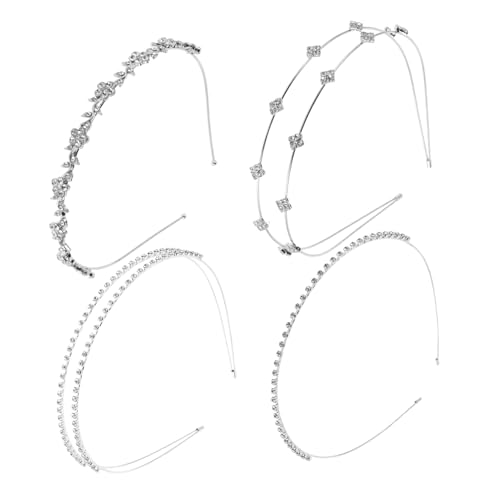 BESPORTBLE 4stücke Strass Stirnbänder Für Frauen Mit Glitzer Blumenmädchen Hochzeit Blume Tiara Haarbänder Kopfschmuck Für Brautjungfern Hochzeits-kopfschmuck Für Braut von BESPORTBLE