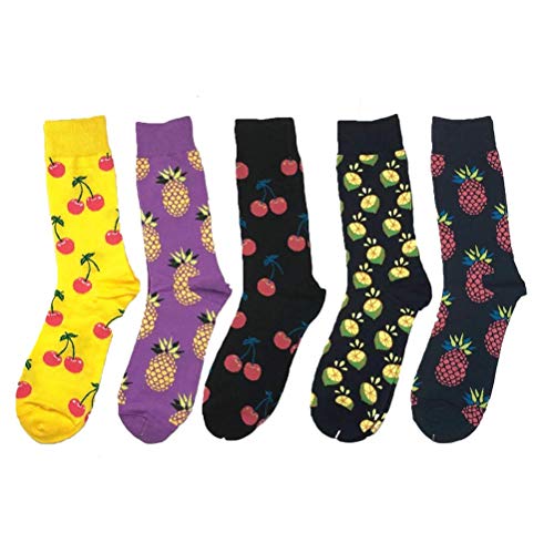 BESPORTBLE 5 Paar Unisex Obst Muster Gedruckt Socken Weiche Breathable Beiläufige Sport Crew Socken für Männer Frauen (Zufälliger Stil, freie Größe) von BESPORTBLE