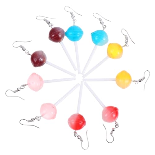 BESPORTBLE 5 Paare Bunte Lollipop Ohrringe Dangle Ohrschmuck für Frauen Party Halloween Karneval Modeschmuck von BESPORTBLE