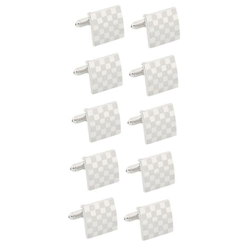 BESPORTBLE 5 Paare Quadratische Manschetten knöpfe Kleid Männer Hemden mit französischen Manschetten Smoking Geschäftsgeschenk Manschettenknöpfe zur Hochzeit Hemd-Accessoire Legierung Silber von BESPORTBLE