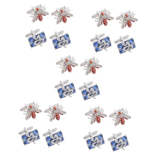 BESPORTBLE 5 Sätze Bienen-manschettenknöpfe Biene Schmuck Manschettenknöpfe Für Hemden Kleidung Schmuck Schlange Manschettenknöpfe Smokingknöpfe Zinklegierung 2 Paare * 5 von BESPORTBLE