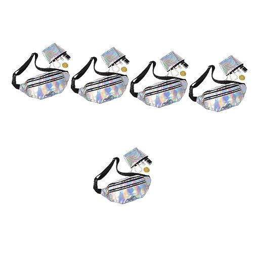 BESPORTBLE 5 Sätze Damen Umhängetasche mit Verstellbarem Gürtel Schimmernder Bauchtasche Kleines Münzfach für Reisen Festivals Outdoor Aktivitäten BESPORTBLE 5 Sätze Damen Umhängetasche mit Verstellbarem Gürtel Schimmernder Bauchtasche Kleines Münzfach für Reisen Festivals Outdoor Aktivitäten von BESPORTBLE