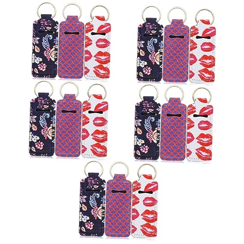 BESPORTBLE 5 Sätze Teiliges Lippenbalsam Schlüsselanhänger Lippenstift Halter Strapazierfähigem Neopren Für Reisen Praktischer Kosmetik Organizer Für Unterwegs 3 Stücke * 5 von BESPORTBLE