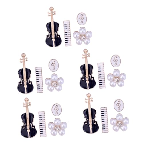 BESPORTBLE 5 Sätze Teiliges Musikinstrument Brosche Für Frauen Anstecknadel Violine Kleidung Accessoire Für Musiker Langlebig Farbecht Für Musikliebhaber 4 Stück * 5 von BESPORTBLE