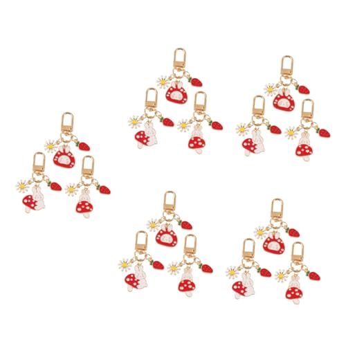 BESPORTBLE 5 Sätze Teiliges Niedlicher Cartoon Kaninchen Schlüsselanhänger Metall Stylischer Anhänger Für Taschen Handtaschen Schlüssel Dekorative Hasen Pendants Für Persönliche 3 Stücke * 5 von BESPORTBLE