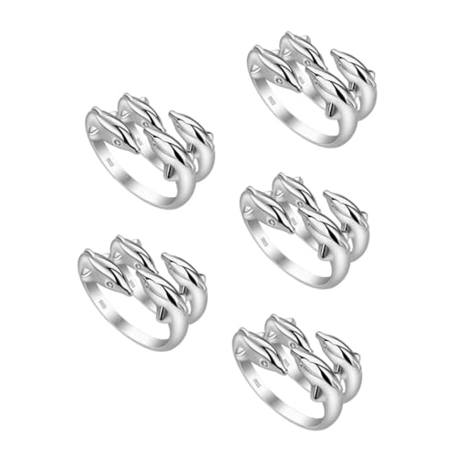 BESPORTBLE 5 Sätze Verstellbarer Doppel Offener Ring Damen Modeschmuck Alltag Party 2 Stücke * 5 von BESPORTBLE