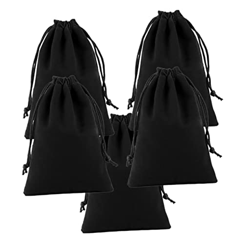 BESPORTBLE 5 Stück Beutel Mit Kordelzug Größe Isoliert Kordelstring Fitnessstudio Schüttgut Schnallen Kordelbeutel Lagerung Netztaschen Kordelzug Black von BESPORTBLE