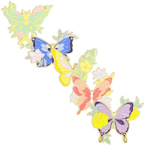 BESPORTBLE 5 Stück Bunte Schmetterling Broschen aus Niedliche Anstecknadeln für Jacken Mäntel Taschen Modische Pins für Damen Stabile Verschlussbroschen Dekorative Accessoires von BESPORTBLE