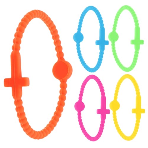 BESPORTBLE 5 Stück Bunte Silikon Sportarmbänder Kreuzmotiv Langlebig und Komfortabel Vielseitig für Fußball Basketball Fans Verstellbare S als Freundschaftsarmbänder von BESPORTBLE