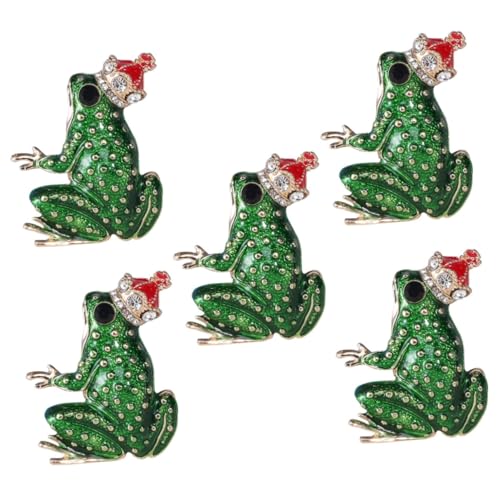 BESPORTBLE 5 Stück Cartoon Frosch Brosche für Damen Robuste Anstecknadel Legierung Niedlicher Frosch Lapel Pin für Kleidung Hüte Schals Perfektes für Familie Freunde von BESPORTBLE