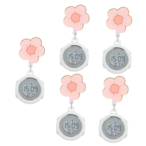 BESPORTBLE 5 Stück Digitale Schwesternuhr mit Clip Flexibler Ausziehbarer Silikon Hängeluhr Ablesbar für Pflegekräfte und Ärzte im Krankenhausalltag von BESPORTBLE