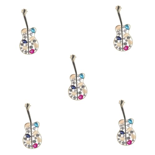 BESPORTBLE 5 Stück Gitarrenbrosche Musikstift Instrumentenschmuck Musik-schmuck-brosche Instrumenten -mode -revers -brosche Musikinstrumente Brosche Dekorative Stift Legierung von BESPORTBLE