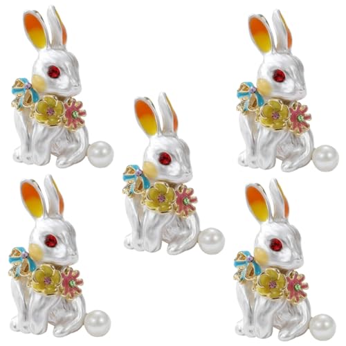 BESPORTBLE 5 Stück Kaninchen Brosche Pin Lustige Cartoon Anstecknadel für Kleidung Taschen Accessoire für Ostern Besondere Anlässe Elegantes Design mit Sicherem Pinverschluss von BESPORTBLE