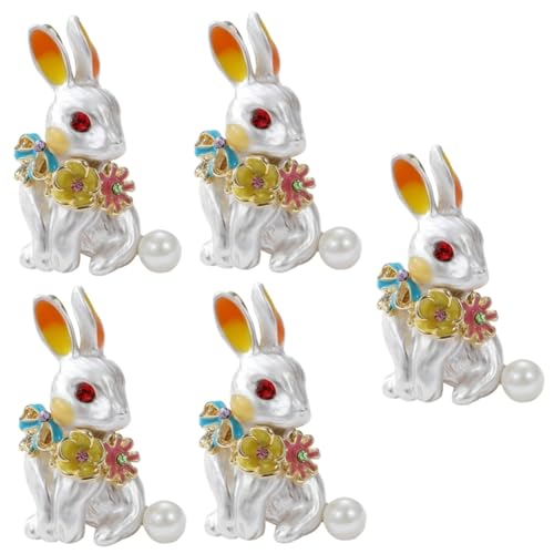 BESPORTBLE 5 Stück Kaninchen Brosche Pin Niedliche Cartoon Anstecknadel für Kleidung zu Neujahr Ostern Einfach zu Befestigen von BESPORTBLE