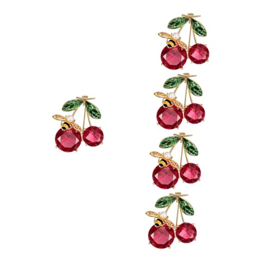 BESPORTBLE 5 Stück Kirschbienen Brosche Emaille Für Blumenbrosche Dekorative Anstecknadeln Süßes Revers Damen Ornament Brosche Kirschnadel Kirschbrosche Kreative Brosche von BESPORTBLE