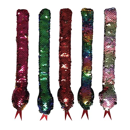 BESPORTBLE 5 Stück Slap Bänder für Kinder Verschleißfestes Schlangenarmband Lustige Pailletten Armbänder Tragbares Kinderspielzeug für Geburtstags und Themenpartys von BESPORTBLE