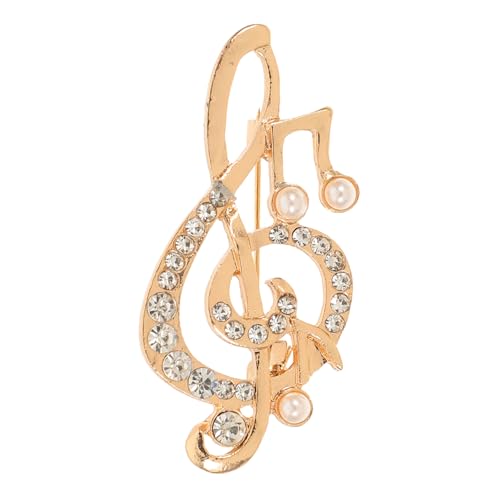 BESPORTBLE 5 Stück Musiknoten Brosche mit Perlen Anstecknadel für Damen Kreative Metalllegierung Vielseitig für Kleidung Pullover Schals und Hüte Elegant und Langlebig von BESPORTBLE