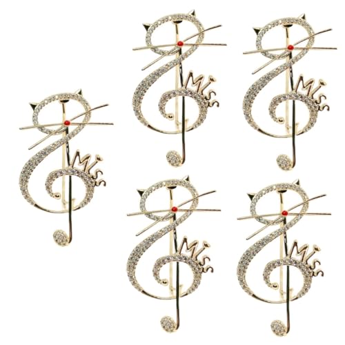 BESPORTBLE 5 Stück Musiknotenbrosche Anstecknadel mit Zirkondekor süße Tierbroschen Katzenbrosche Anstecknadel mit Musiknoten Broschennadel Zirkonbrosche Kupfer Golden BESPORTBLE 5 Stück Musiknotenbrosche Anstecknadel mit Zirkondekor süße Tierbroschen Katzenbrosche Anstecknadel mit Musiknoten Broschennadel Zirkonbrosche Kupfer Golden von BESPORTBLE