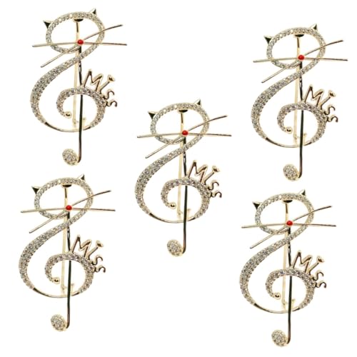 BESPORTBLE 5 Stück Musiknotenbrosche Katzenbrosche Frauen Broschen Anstecknadel Mit Zirkondekor Damen Brosche Zirkonbrosche Brosche Katze Kleiderstift Zirkon-verzierung Golden Kupfer BESPORTBLE 5 Stück Musiknotenbrosche Katzenbrosche Frauen Broschen Anstecknadel Mit Zirkondekor Damen Brosche Zirkonbrosche Brosche Katze Kleiderstift Zirkon-verzierung Golden Kupfer von BESPORTBLE
