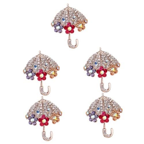 BESPORTBLE 5 Stück Rhinestone Regenschirm Brosche Lapel Pin aus Hochwertiger Legierung Dekorative Anstecknadel für Kleidung Schals Hüte Elegant und Langlebig Modisches Accessoire für Frauen von BESPORTBLE
