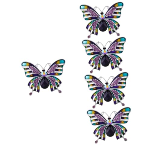 BESPORTBLE 5 Stück Schmetterlingsbrosche mit Strasssteinen für Frauen Anstecknadel für Kleidung Hüte Taschen Hochzeiten Partys Besondere Anlässe Langlebig von BESPORTBLE