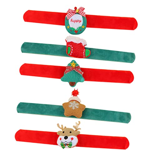 BESPORTBLE 5 Stück Slap Armbänder Weihnachten Niedlich und Robust Cartoon Rentier Design Sicher für Jungen Mädchen von BESPORTBLE