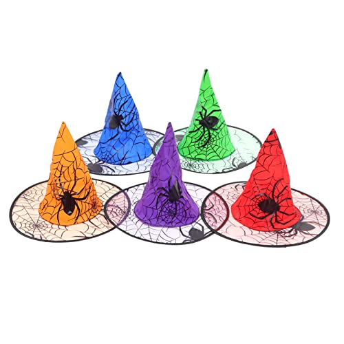 BESPORTBLE 5 Stück Spinnennetz Hexen Hut Halloween-animatronik Hexenhut Hängende Hexenhüte Halloween -dekorationen Halloween- Spitze Hexenhüte Hut Im Halloween-stil Gittergewebe von BESPORTBLE