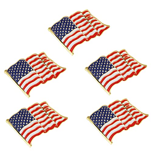 BESPORTBLE 5 Stück Teiliges American Flag Anstecknadeln Broschen mit Farbigem Design Praktische Kleidungsbroschen für Jacken Kleider Anzüge Vielseitige Dekoration für Festivals und Besondere von BESPORTBLE
