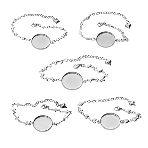 BESPORTBLE 5 Stück Teiliges Armband DIY Lünette Herzform Schmuckzubehör für Frauen Studenten Kreative Bastelideen Freundschaftsarmbänder BESPORTBLE 5 Stück Teiliges Armband DIY Lünette Herzform Schmuckzubehör für Frauen Studenten Kreative Bastelideen Freundschaftsarmbänder von BESPORTBLE