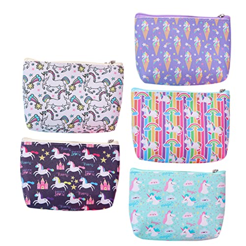 BESPORTBLE 5 Stück Teiliges Cartoon Geldbörse im Design PU Münztaschen für Kleingeld Lippenstifte Kleine Aufbewahrung für Reisen Partys für Frauen von BESPORTBLE
