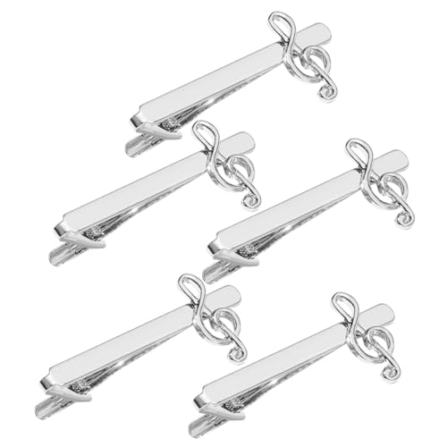 BESPORTBLE 5 Stück Teiliges Herren Krawattenklammern mit Musiknoten aus Metall Halt für Business Hochzeit Formelle Anlässe und Vielseitige Krawattenpins für Männer von BESPORTBLE