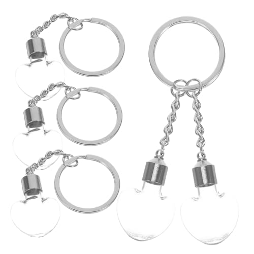 BESPORTBLE 5stücke Flaschenanhänger Mit Herzform Kleine Glasflasche Als Schlüsselanhänger Durchsichtige Wunschflasche Abnehmbarer Mini-flaschenanhänger Bastel-ornament Für Tasche Oder von BESPORTBLE