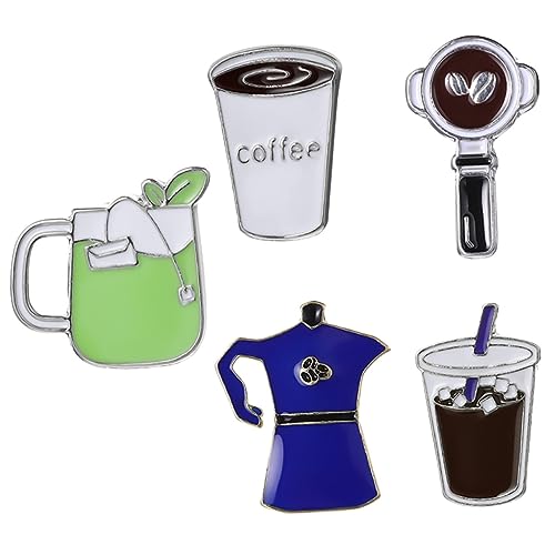 BESPORTBLE 5 Stück Teiliges Kaffee Maschinen Broschen Dekorative Anstecknadeln für Kleidung Rucksack Hut Leichte und Einfach zu Befestigende Lapel Pins für Individuellen Stil von BESPORTBLE