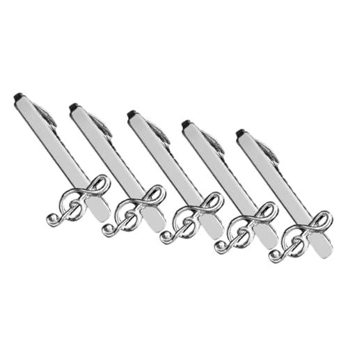 BESPORTBLE 5stücke Krawattenklammern Für Herren Aus Metall Mit Musiknoten-anhängern Für Geschäftstreffen Hochzeiten Und Formelle Anlässe Sicherer Halt von BESPORTBLE