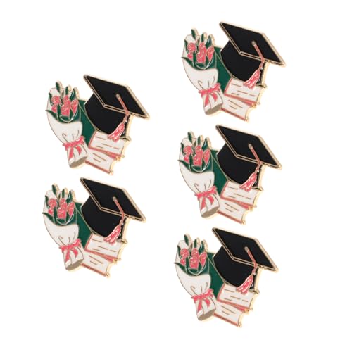 BESPORTBLE 5 Stück Teiliges Metall Broschen Doktorhut Abschlussfeier Anstecknadeln Stilvolles Accessoire für Kleidung Taschen Einzigartiges für Absolventen und Akademische von BESPORTBLE