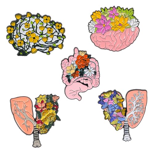 BESPORTBLE 5 Stück Teiliges Metall Broschen Gehirn Herz Anstecker Dekorative Anzug Schmucknadeln für Damen Vielseitige Anstecker für Jacke Schal Tasche Langlebig und Sicher Anatomisches von BESPORTBLE