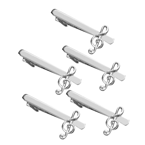 BESPORTBLE 5stücke Krawattenklammern Für Männer Aus Metall Mit Musiknote-design Starkem Halt Vielseitig Einsetzbar Für Herrenhemden Business-meetings Und Bankette von BESPORTBLE