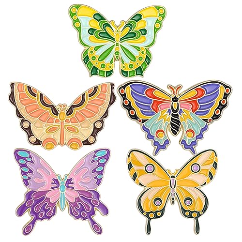 BESPORTBLE 5stücke Schmetterlingsbrosche Set Für Damen Schmetterlingsnadel Broschen Und Nadeln Dekorative Reversbrosche Für Freizeit Party Hochzeit Schmetterlings Broschen Schmuck Für Kleidun von BESPORTBLE