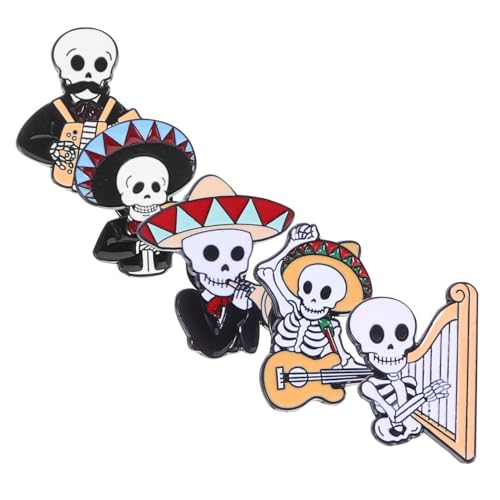 BESPORTBLE 5 Stück Teiliges Skull Brooch aus Anstecknadeln mit Sicherem Verschluss Vielseitige Pins für Rucksäcke Kleidung und Taschen Accessoires für Damen und Mädchen von BESPORTBLE