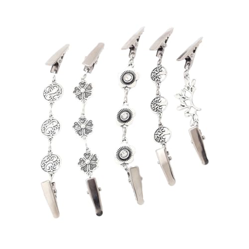 BESPORTBLE 5 Stück Teiliges Vintage Cardigan Clips aus Silbernem Eisenlegierungsmaterial Modische Schal und Pullover Verschlüsse für Damen Vielseitig für Strickjacken Kleider Schals von BESPORTBLE