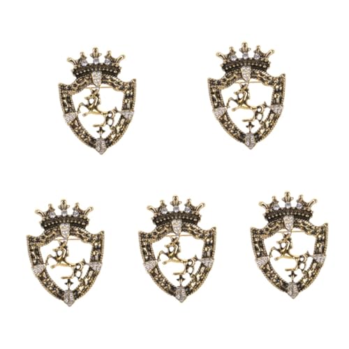 BESPORTBLE 5 Stück Vintage Brosche Herren Design mit Strasssteinen Anstecknadel für Party Hochzeit Büro Vielseitiges Schmuckaccessoire für Kleidung und Anzüge von BESPORTBLE