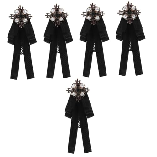 BESPORTBLE 5 Stück Vintage Perlenbrosche Schleife Brosche Broschen Und Anstecker Für Damen Große Anstecknadel Mit Schleife Schleifenbroschen Für Damen Reversnadel Mit Schleife Spitze Black BESPORTBLE 5 Stück Vintage Perlenbrosche Schleife Brosche Broschen Und Anstecker Für Damen Große Anstecknadel Mit Schleife Schleifenbroschen Für Damen Reversnadel Mit Schleife Spitze Black von BESPORTBLE