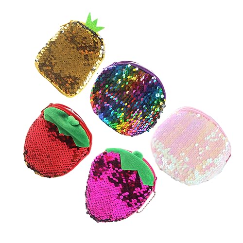 BESPORTBLE 5stücke Teiliges Buntes Glitzer-münzgeldbörsen Damen Tragbare Reißverschluss-Short-Purse Für Münzen Schlüssel Und Kleine Wertsachen Für Alltag Shopping Und Reisen von BESPORTBLE