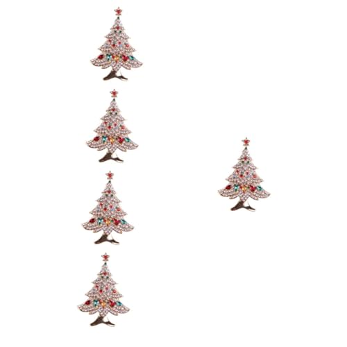 BESPORTBLE 5 Stück Weihnachtsbaum Strass Brosche Pin Damen Kristallkleiderbrosche Funkelndes Party Schmuck Weihnachten von BESPORTBLE