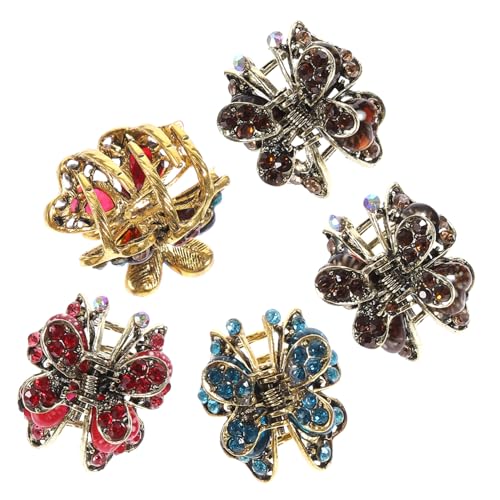 BESPORTBLE 5 Stück Kleiner Haarklammern mit Strasssteinen für Damen Leichte und Langlebige Haarspangen in Gemischten Farben für Haarstyling und Accessoires von BESPORTBLE